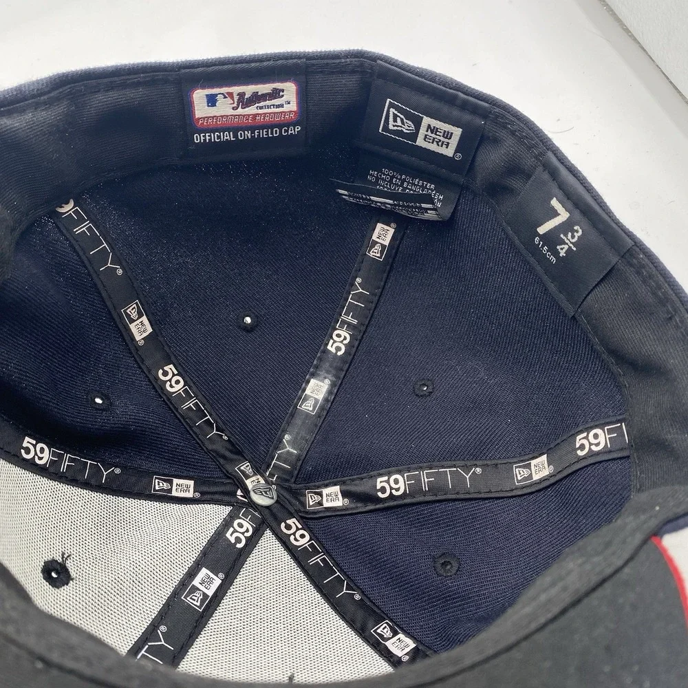 Atlanta Braves All Home Fitted New Era 59Fifty Hat Red Blue MLB Size 7 3/4 VGC - Picture 8 of 8